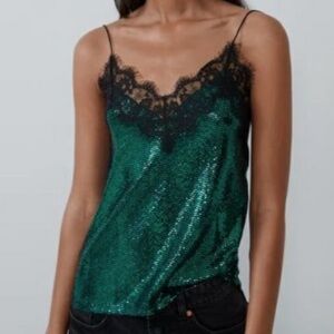 Zara Green Sequin Cami